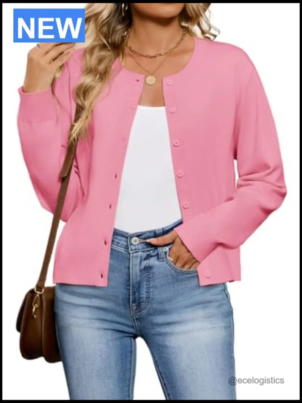 Cardigan Lightweight Crew Neck Button Down Long Sleeve Spring Outfits